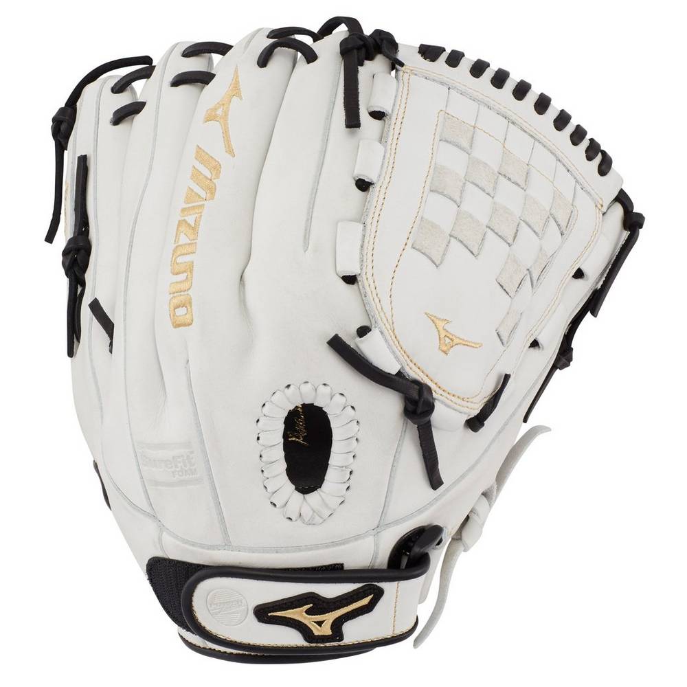 Womens Mizuno MVP Prime Fastpitch 12" Softball Gloves White/Black Philippines (LOEAIS691)